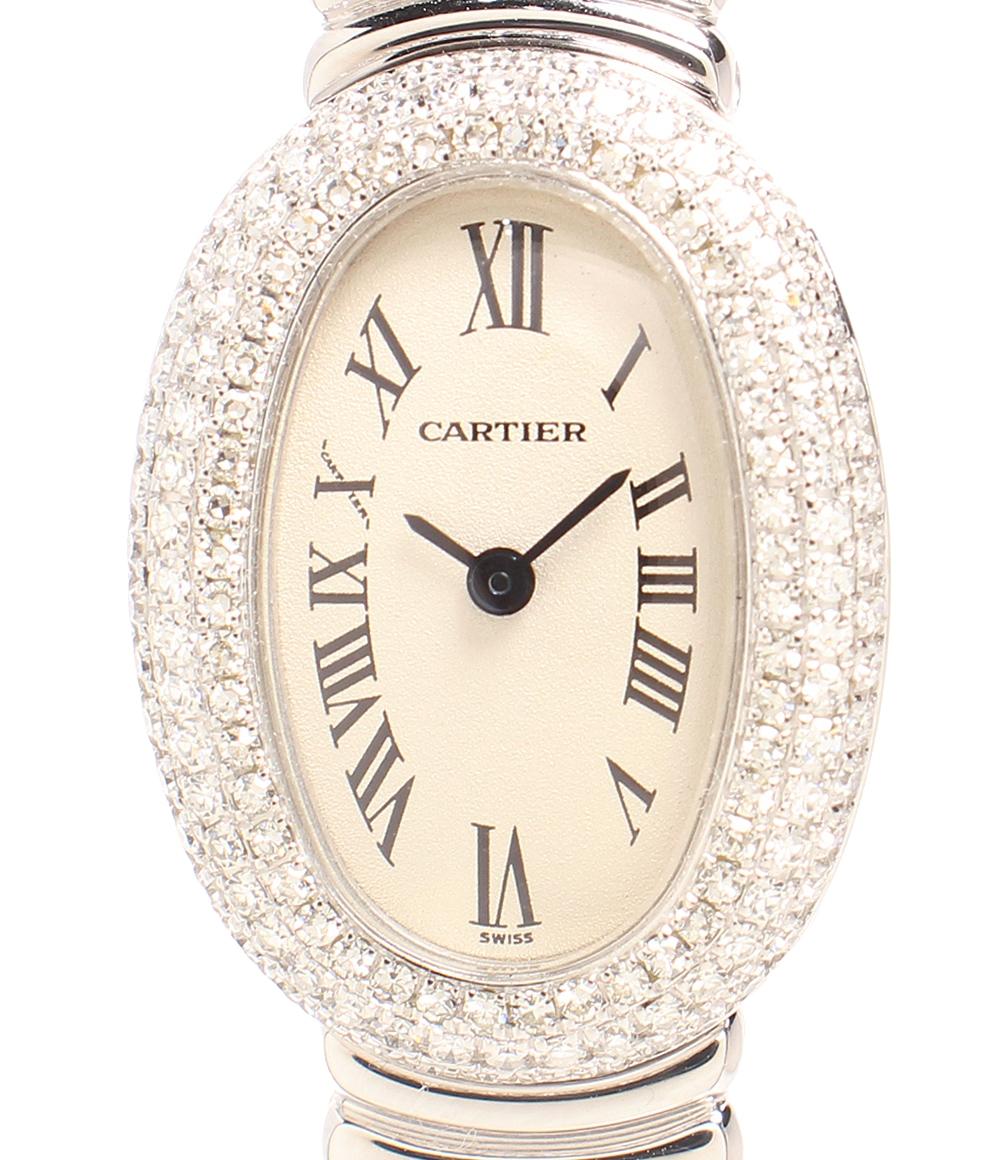 Cartier 腕時計 18K 750 ベニュワール ミニウォッチ ダイヤ クオーツ WB5050L2